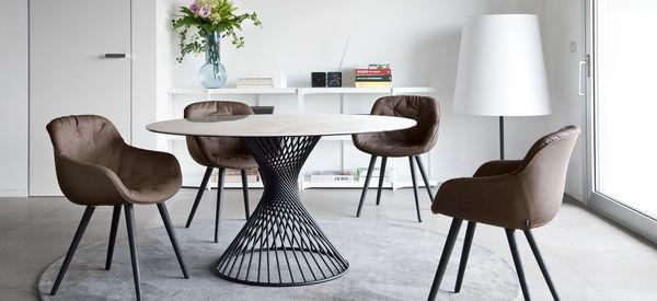 Vortex dining table, glass or ceramic tops availalble