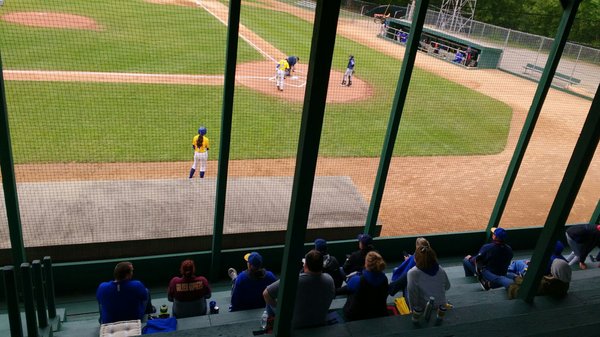 Wooden bleachers!