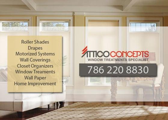 Custom Window Treatments in Miami by Attico Concepts.