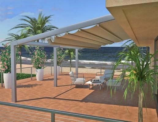 Retractable water PROOF patio cover systems