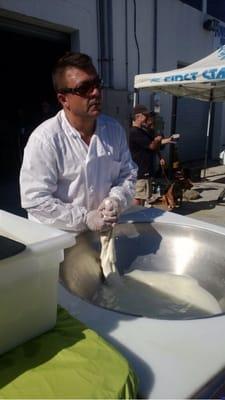 Fresh Mozzarella production during the Key West Artisanal Market .