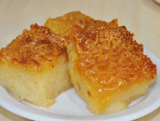 Cassava cake. It is a filipino dessert