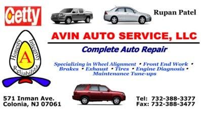 Avin Auto Business Card