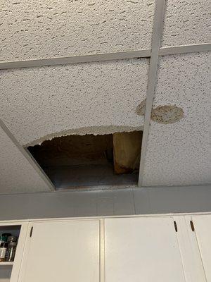 the ceiling fell down