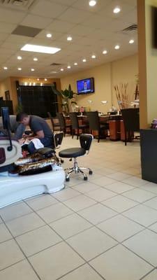 Manicure stations. This place is so clean