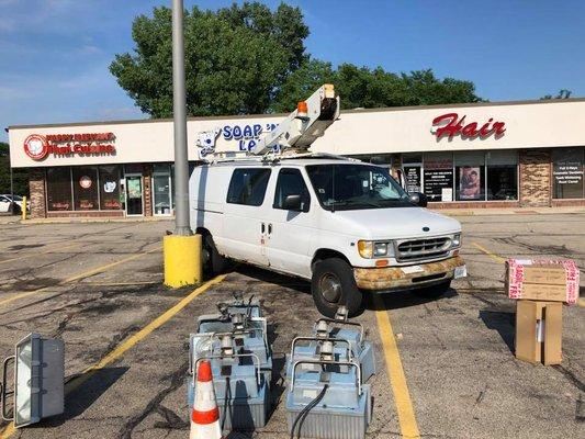 New LED parking lot light upgrades in elk Grove village