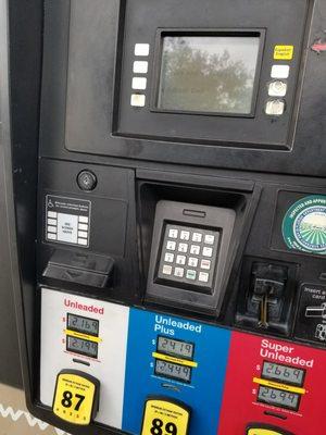 Bill Lewis of Fort Lauderdale making a pit stop for gas in Fort Pierce, Florida.