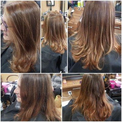 Balayage and cut