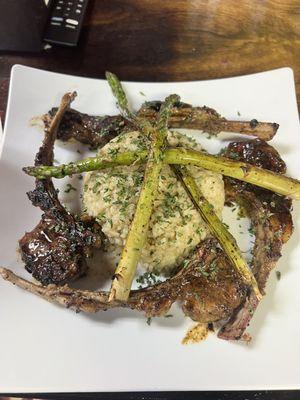 Lamb Chops w/ Rice & Asaparagus