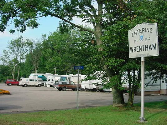 A Wrentham/Foxborough sign