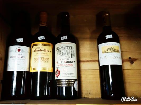 Top French wines available for order as well.