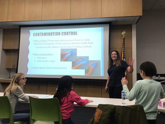 Taking a first aid class with our navigators group