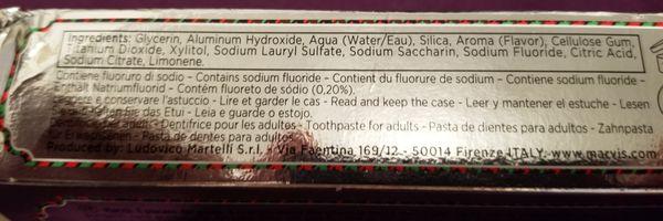 Ingredients for the flavor above on the box. The only indication I had been able to get is the "aroma" or in this case my allergen menthol.