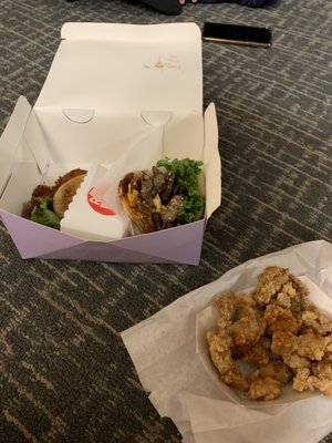 Bulgogi Steak Rice Burger Taiwan Style Popcorn Chicken