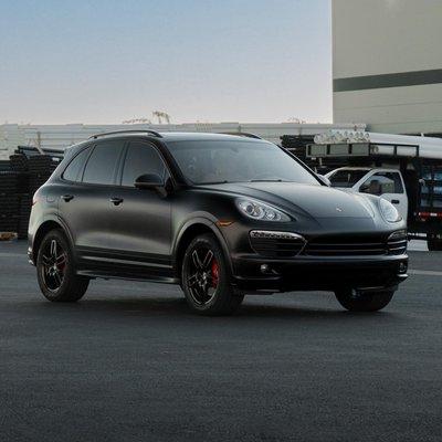 Murdered out Porsche Cayenne with the full works, using 3M Satin Black.