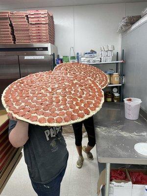 The Big One!!  52 slices!! Over 2 feet 6 inches in diameter!!