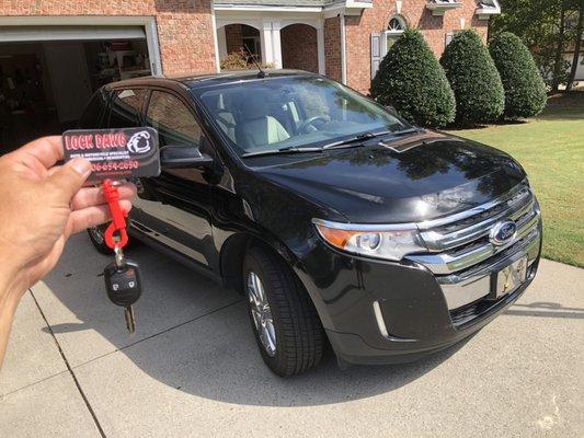 Ignition replacement and keys made for 2011 Ford Edge in Buford Ga.