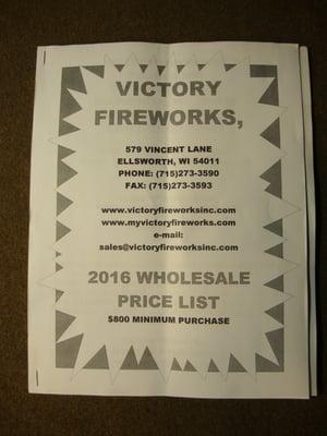 Cover of 2016 wholesale price list.