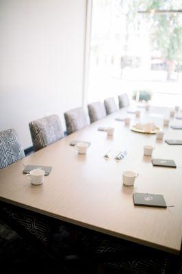 Large Conference Room with Chromecast, large screen tv, and coffee service