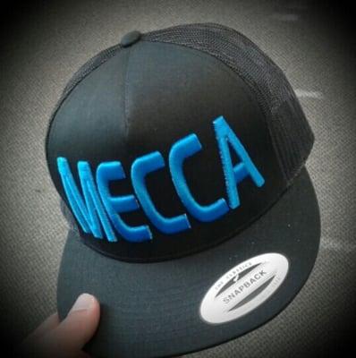 One of the finished hats for The Mecca Gym.