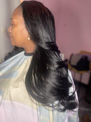 Middle part sew in