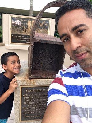 My son and I standing next to a piece of history.