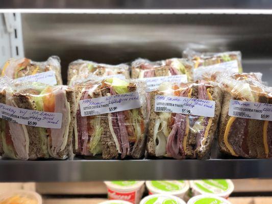 Variety of deli sandwiches  made daily fresh