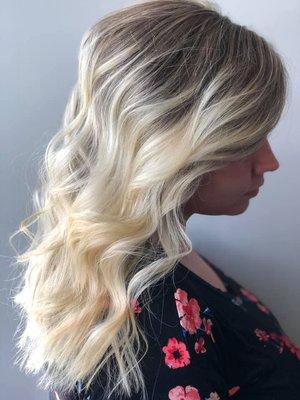 Blonde babylights and balayage by Miranda.