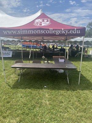 Simmons College tent