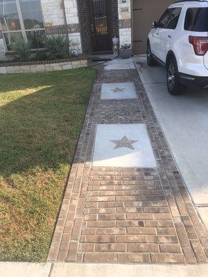 Custom brick walkway