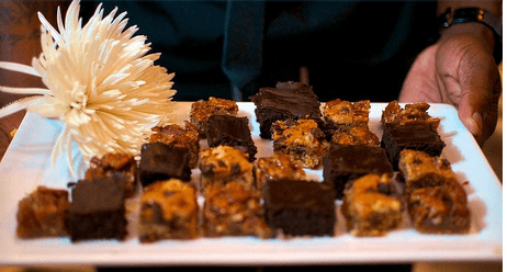 Walnut blondies & chocolate brownies