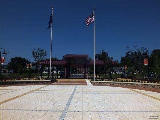 A view of the inner courtyard of the Kilmarnock Towne Centre Park.