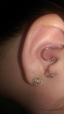 Tragus and daith piercing