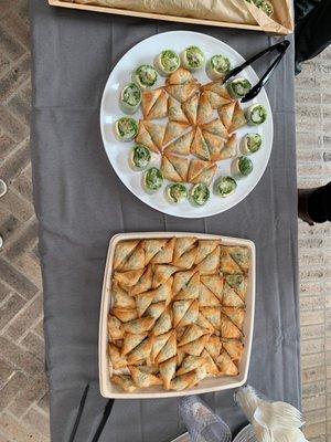 Spanakopita and tofu wraps