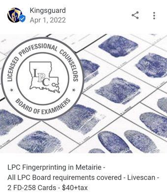 LPC Fingerprinting in Metairie