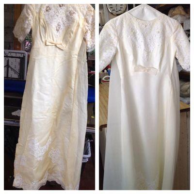 We were able to restore this vintage wedding gown and make the customer extremely happy!