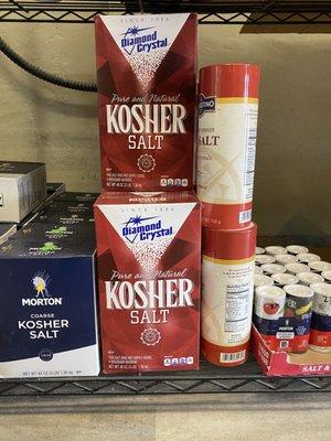 Lookee what we have here..., my good friend Diamond Crystal Kosher Salt... can be hard to find, they have it stocked here...