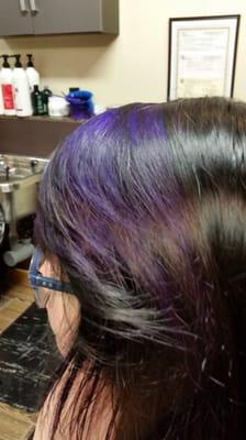 Bangs highlighted purple!