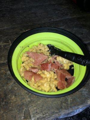 Hickory Smokes Spam and Cheese Carbonara