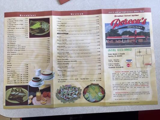 Menu side 1