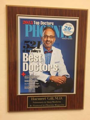 Recognized by peers as a leading clinician in Pulmonology.