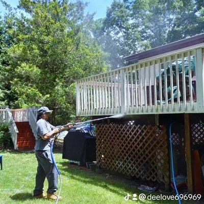 deck cleaning.