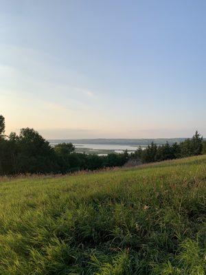 Beautiful vista from mowed walking path.