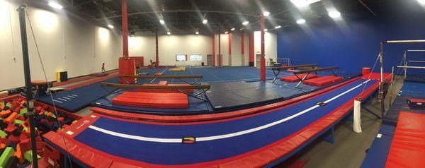 Recreational Gymnastics space. Open for classes, open gyms and birthday parties.