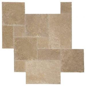 Noce French Pattern Travertine Tiles and Pavers