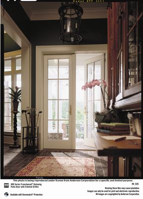 Add style and security with an Andersen 400 series french wood hinged door.