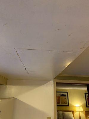 Poorly patched ceiling