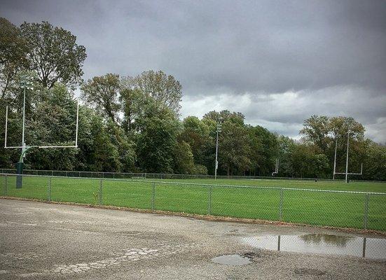 One of two football fields.