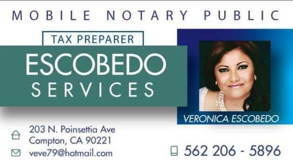 Escobedo Services Notary Public Tax Service (562)2065896