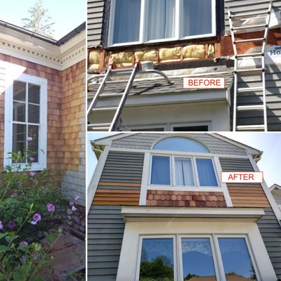 Shingles and siding repair - Before & After